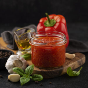 delicious-red-pepper-sauce-arrangement